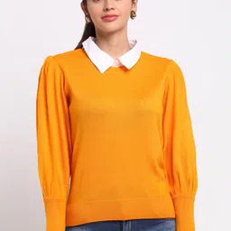 Club York Women Yellow Acrylic Pullover-image-72