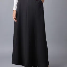 elleven Women Black Flared Palazzos image 1