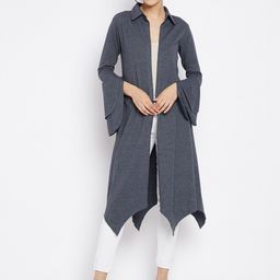 Hypernation Women Blue Longline Shrug-picture-12