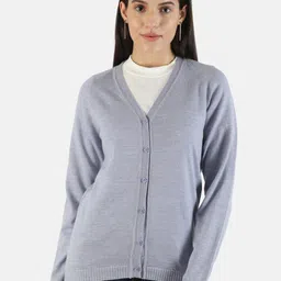 Monte Carlo Women Blue Pure Wool Cardigan-image-72