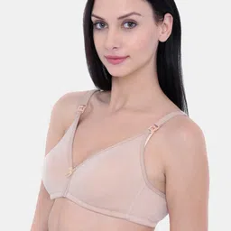 Inner Sense Pack of 2 Nude-Coloured & White Solid Antimicrobial Maternity Sustainable Bra IMB006E_6F image 2