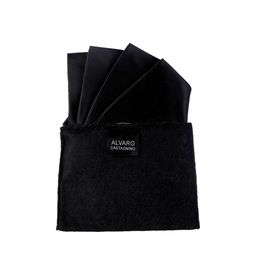 Alvaro Castagnino Men Black Solid Pocket Square-picture-39