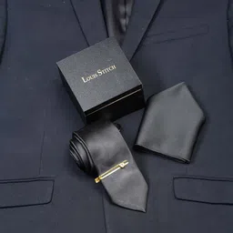 LOUIS STITCH Men Italian Silk Necktie Set With Pocket Square image 1