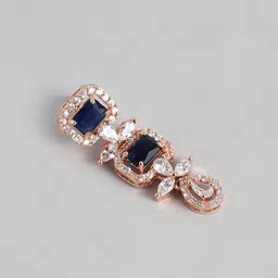 Estele Women Rose Gold-Plated Geometric Drop Earrings image 4