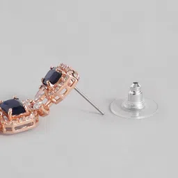 Estele Women Rose Gold-Plated Geometric Drop Earrings image 3