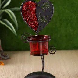 Aapno Rajasthan Red & Black Solid Hearty Candle Holder-image-95