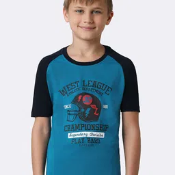 Van Heusen Boys Typography Printed Pure Cotton Smart Tech Easy Stain Release T-shirt-picture-16