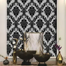 Aura White & Grey Printed Self Adhesive Wall Sticker image 5