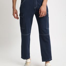 roadster The Lifestyle Co Pure Cotton Relaxed Fit Cargo Trouser with Contrast Stitch-picture-32