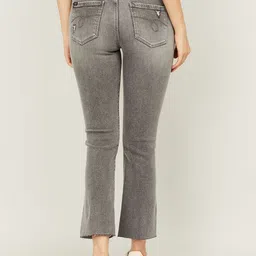 Xpose Women Grey Comfort Bootcut High-Rise Low Distress Heavy Fade Stretchable Jeans image 3