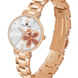 Franklord Women Brass Printed Dial & Stainless Steel Bracelet Style Straps Analogue Watch F-128 SRL image 3