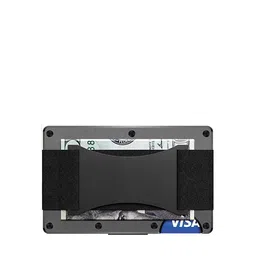 VOGARD Unisex Black Solid RFID Blocking Card Holder With Cash Strap image 4