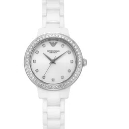 Emporio Armani Women Embellished Dial Ceramic Bracelet Style Straps Analogue Watch AR70013-picture-12