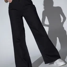 Hubberholme Women Wide Leg High Rise Clean Look Stretchable Jeans-image-28