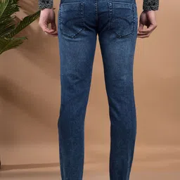 Canary London Men Smart Skinny Fit Low-Rise Light Fade Printed Stretchable Jeans image 4