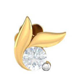 KUBERBOX 18KT Gold Diamond-Studded Nose Pin-0.56gm-image-20
