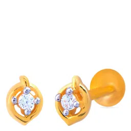 BHIMA 22K BIS Hallmark (916) Yellow Gold Designer Single Stone Nose Pin-picture-24