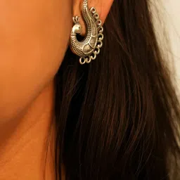 Shyle 925 Sterling Silver Peacock Studs Earrings image 4