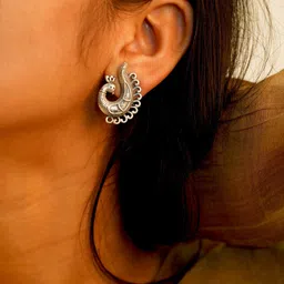 Shyle 925 Sterling Silver Peacock Studs Earrings image 5