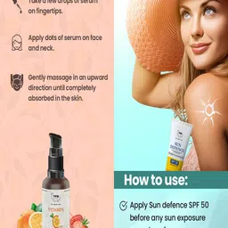 TNW The Natural Wash Combo of Vitamin C Face Serum 30 ml & Sun Defence SPF 50 Sunscreen Cream 50 gm image 4