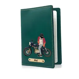 navya royal art Faux Vegan Leather Customized Passport Cover, Passport Holder for Men, Women & Kids - Travel Accessories Passport Wallet with Custom Name (Green) image 1