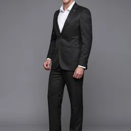 Raymond Men Self Design Single Breasted 2-Piece Formal Suit image 4