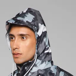 THE CLOWNFISH Men Printed Waterproof Double Coating Reversible Rain Jacket image 4