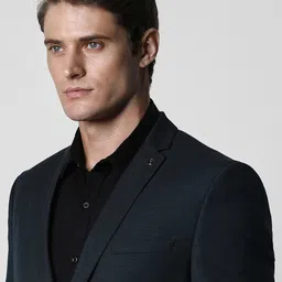 Van Heusen Men Checked Slim-Fit Single-Breasted Two-Piece Formal Suit image 2