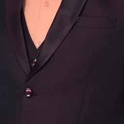 Canary London Men Maroon Solid Slim-Fit Single-Breasted Suit image 2