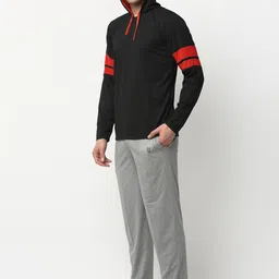 mack jonney VIMAL JONNEY Men Black & Grey Cotton Night Suit image 2