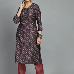 MEESAN Ethnic Motifs Printed Woolen Kurta with Trousers image 1