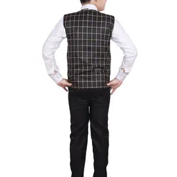 Pro-Ethic STYLE DEVELOPER Boys Black & White Checked Shirt with Trousers & Waist Coat image 2