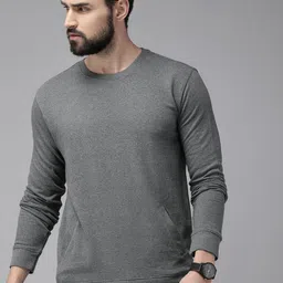 Roadster Men Charcoal Solid Sweatshirt-picture-24