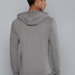 HRX by Hrithik Roshan Men Charcoal Typography Printed Hooded Sweatshirt image 4