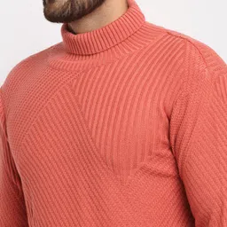 Club York Men Peach-Coloured Cable Knit Pullover image 2