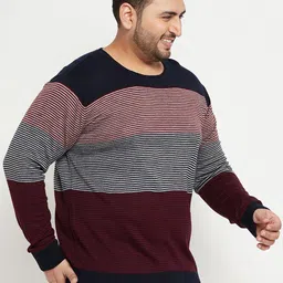 Club York Plus Size Colourblocked Acrylic Pullover image 3