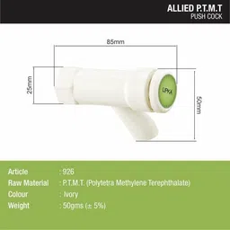 LIPKA Pack of 2 Push Cock PTMT Tap (Ivory Colour) image 2