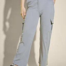 CORSICA Women Plus Size Relaxed High-Rise Easy Wash Cargos Trousers-picture-20