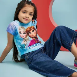 Disney by Wear Your Mind Girls Blue Disney Printed Knitted Top-image-50