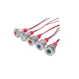 White 10-24V 12mm LED Metal Indicator Light with 15CM Cable image 2