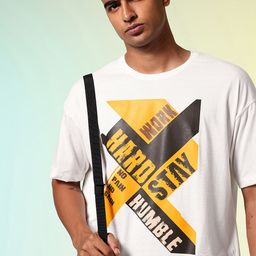 HRX by Hrithik Roshan Men Printed Drop-Shoulder Sleeves Oversized Pure Cotton T-shirt-picture-6