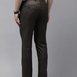 Arrow Men Textured Tailored Fit Mid Rise Flat Front Formal Trousers image 4