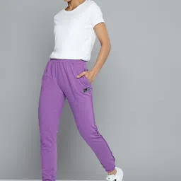 HRX By Hrithik Roshan Lifestyle Women Magic Mauve Bio-Wash Typography Joggers-picture-13