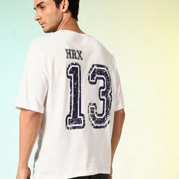 HRX by Hrithik Roshan Men Printed Drop-Shoulder Sleeves Oversized Pure Cotton T-shirt image 2
