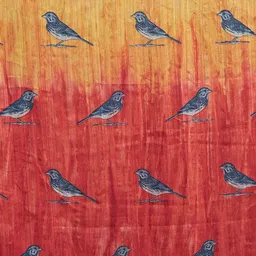 Rajnandini Red & Yellow Cotton Blend Printed Saree image 5