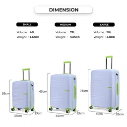 Nasher Miles Havelock Polypropylene TSA Lock Medium Purple Trolley Bag - 24 Inch (65 cm) image 4