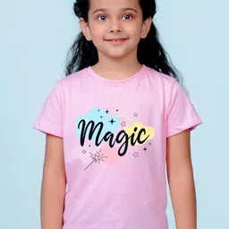 NUSYL Girls Typography Printed Cotton T-shirt-picture-43