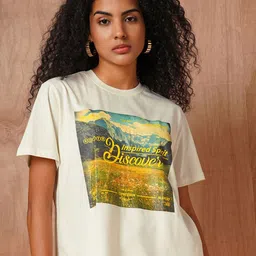 The Roadster Lifestyle Co Printed Oversized Cotton T-Shirt-image-80