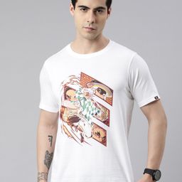 Bushirt Men White Printed Extended Sleeves Raw Edge T-shirt-picture-14