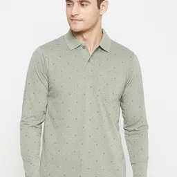 Camey Men Green & ash gray Polo Collar T-shirt-image-8